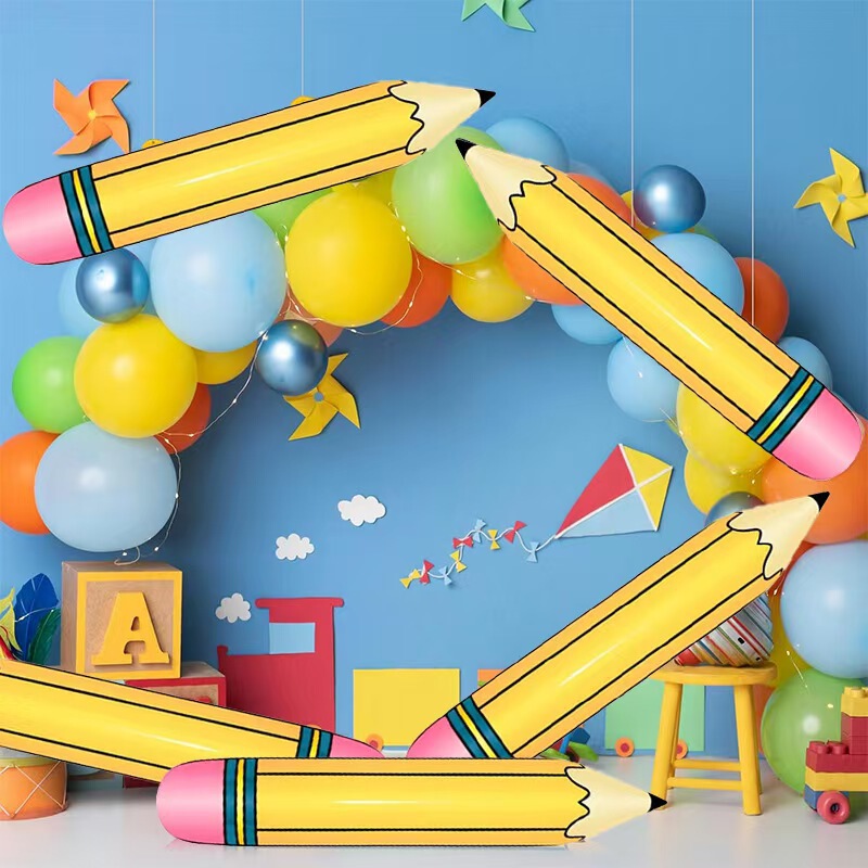 Cross-Border New Product Pvc Inflatable Pencil Fun Activity Props Classroom Hanging Decoration Pencil Graduation Gift Decoration