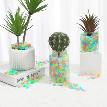 新款创意彩色夜光石子园林花盆荧光石手工配饰diy发光石头造景石