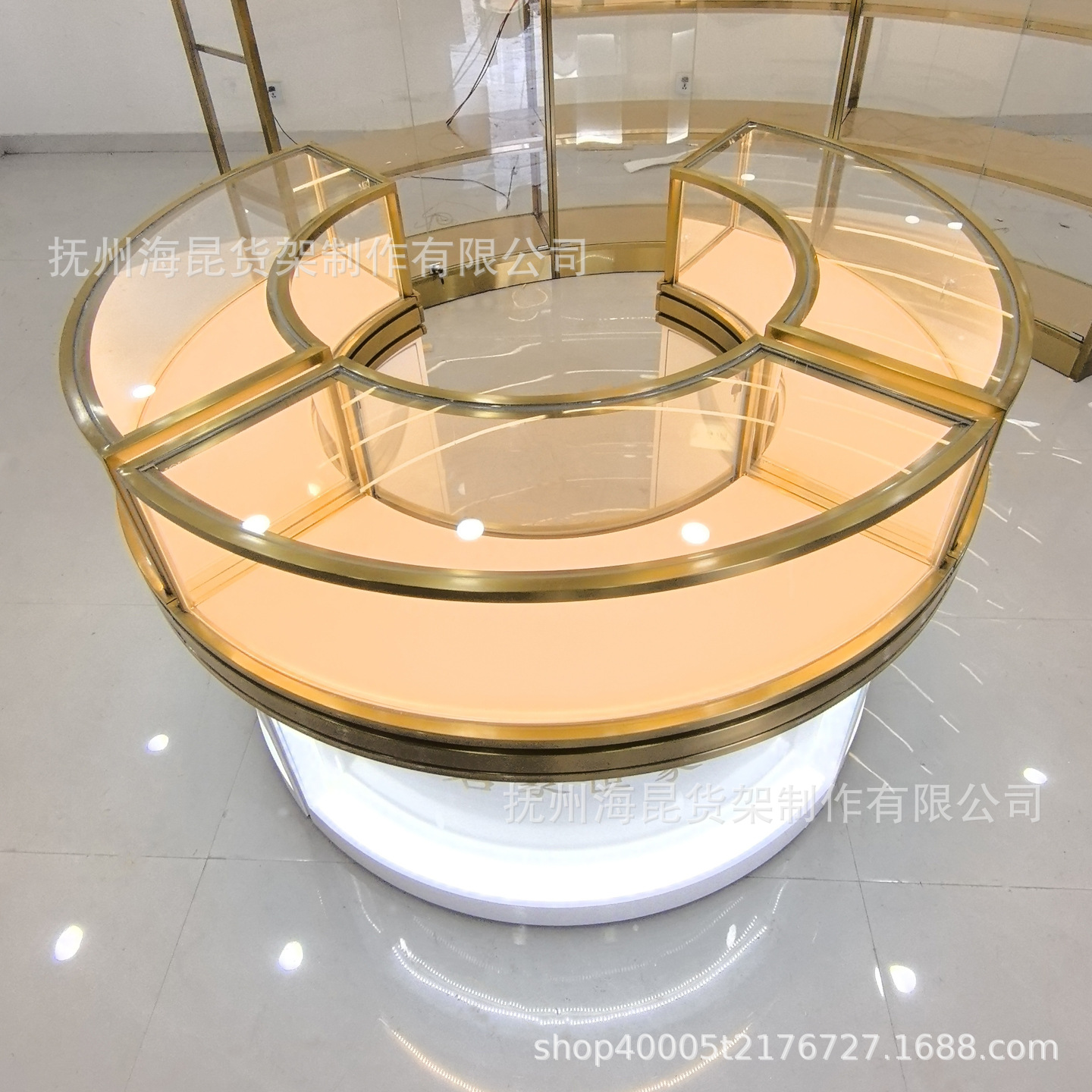 珠宝展示柜奢侈品不锈钢展示架首饰柜台玉器展柜源头工厂生产轻奢