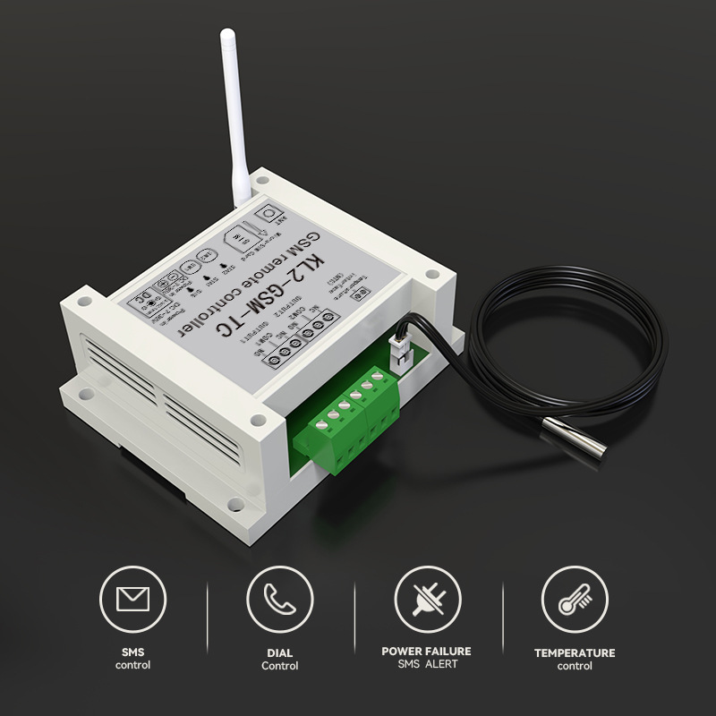 KL2-GSM 外贸手机2路远程开关电话短信温度联动APP控制 停电报警Y