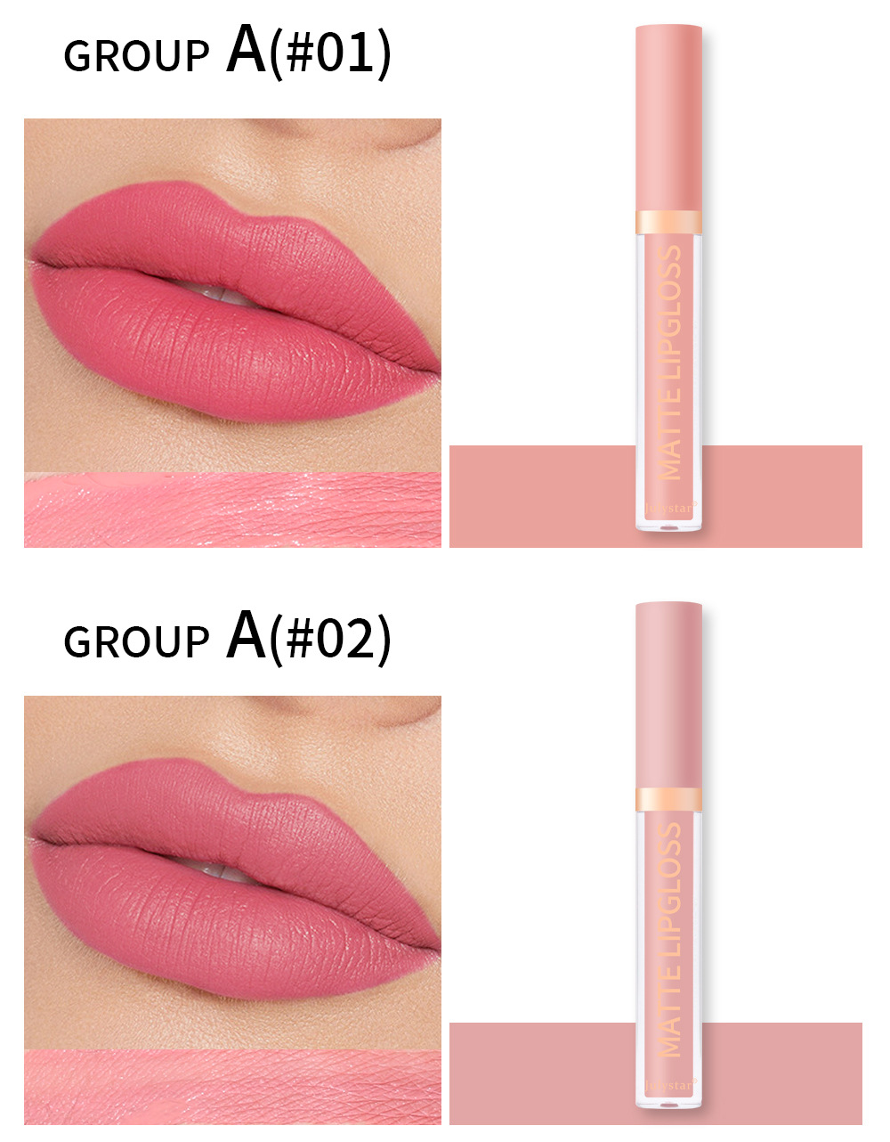 European and American velvet matte lipstick set, cross-border natural, long-lasting, non-fading and non-sticking lip gloss set box wholesale undefined