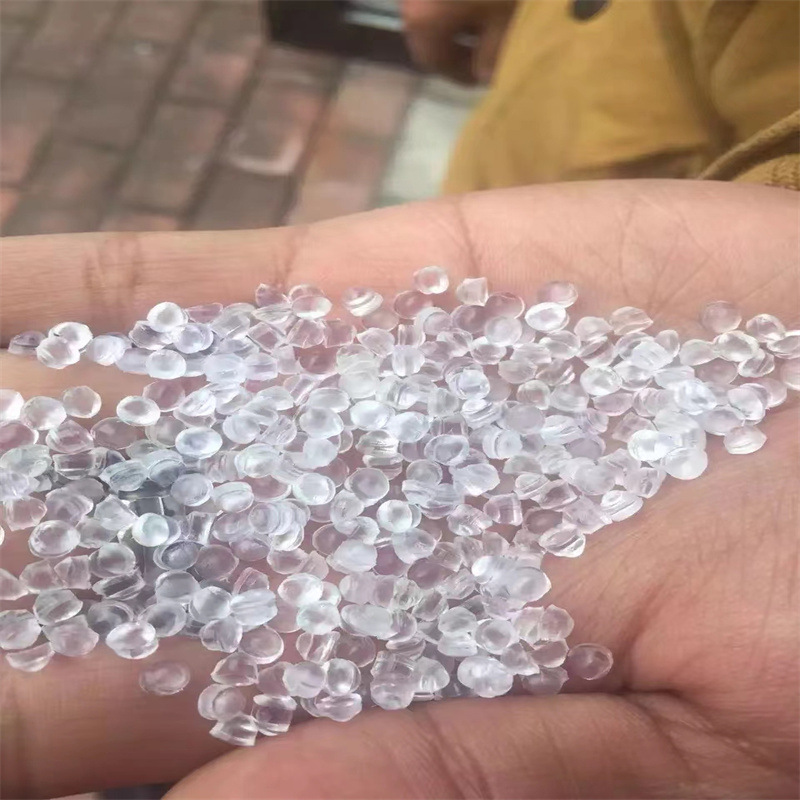 透明PVC浅蓝底70A硬度聚氯乙烯注塑软硬胶工厂直销 回料 塑胶颗粒