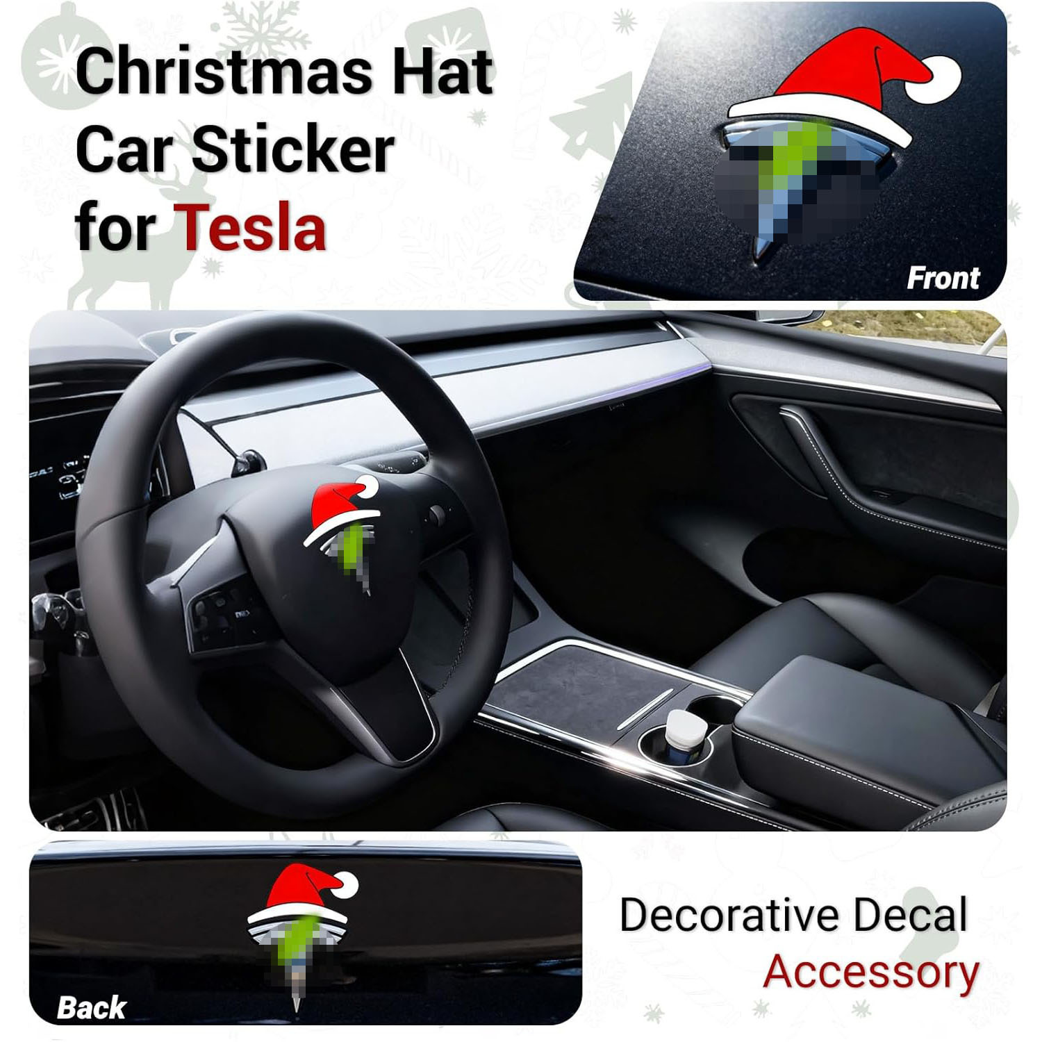 Amazon navidad sombrero pegatinas de automóviles regalos de navidad pegatinas de ventana pegatinas de decoración de automóviles de navidad image 4