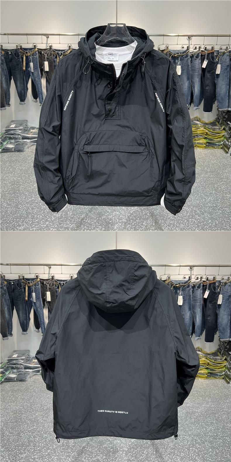 1. Frühjahrskollektion: Neue Herren-Arbeitsjacke, große Kapuzenjacke mit Reißverschlusstasche, Pullover, Windbreaker, lässiger, lockerer Mantel, trendig_voghion.com