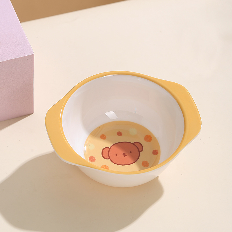 350ml 밝은 노란색 원형 식품 보충 그릇