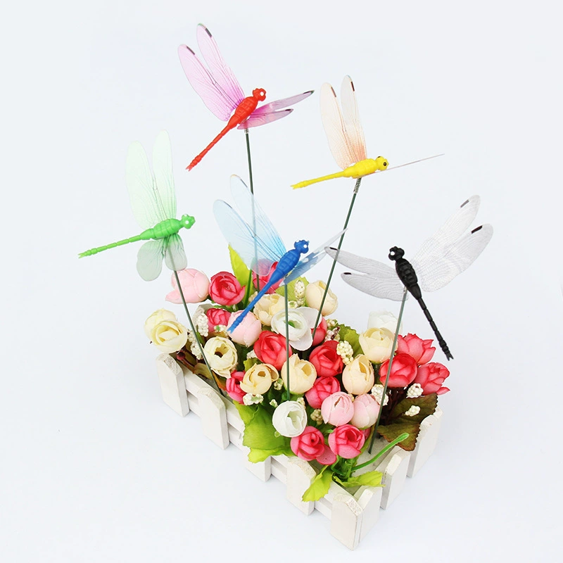 Моделирование стрекозы 8,5 см вставка стержень Стрекоза окно Садоводство цветочное украшение цветной объемный холодильник стрекоза