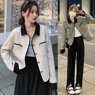 2024 Autumn New Fashion Design Sense French Elegant Top Small Western Style Loose Belly Covering Slim Jacket