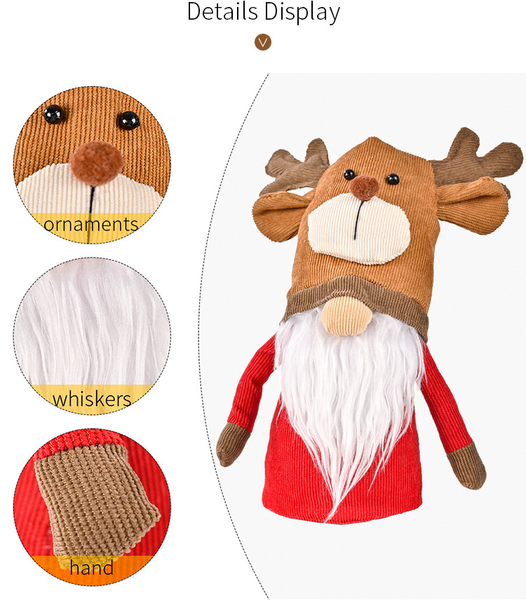 neues Produkt Weihnachtsdekoration Geweihform gesichtslose Puppe Rudolph Puppe Weihnachtspuppendekorationpicture10
