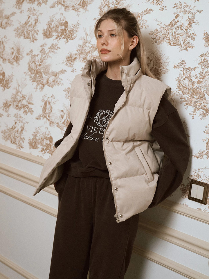 Bộ đôi áo nỉ thêu và quần dài nữ phong cách casual — Màu trắng nhạt, Màu xanh hải quân, màu xám, nâu sẫm chi tiết 62