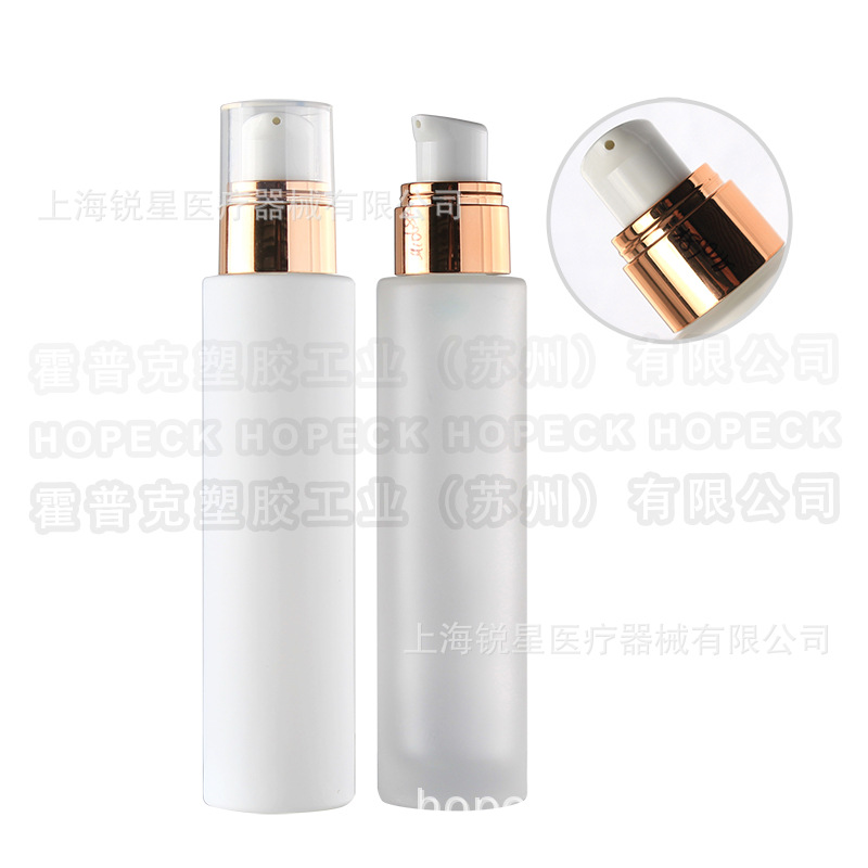 期货HOPECK按压护肤品乳液泵喷雾泵模制喷白玻璃分装瓶按压泵头瓶