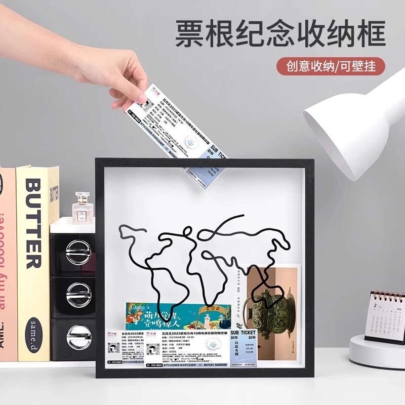 Time Fragment Ticket Stub Commemorative Storage Box Travel Ticket Photo Concert Door Collection Box Large White Wall Commemorative Decoration Time Fragment Ticket Stub Commemorative Storage Box Travel Ticket Photo Concert Door Collection Box Large White Wall Commemorative Decoration
