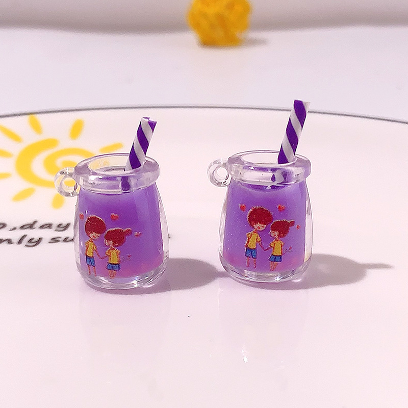 Nuevo transfronterizo nocturna taza de paja de té DIY amor diario llavero colgante papelería accesorios materiales