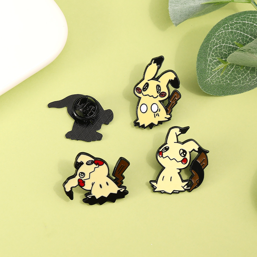 Broche de dibujos animados creativo europeo y americano divertido emoji de parodia de Halloween insignia de Pokémon