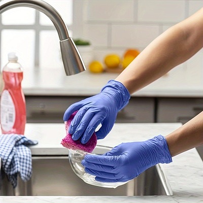 Blue Nitrile Gloves Powder free Disposable Latex free for