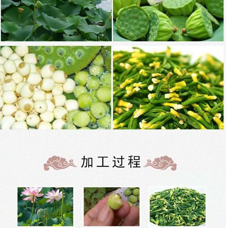 Lotus Plumule Tea Lian Zi Xin 500g Dried Nelumbo nucifera Plumule Herbal Tea preparation