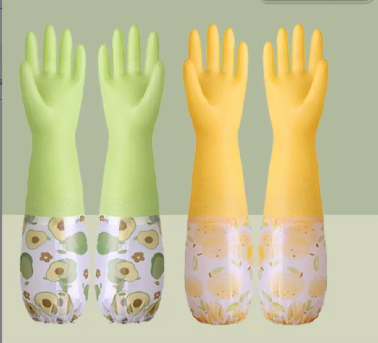 加厚加绒洗碗手套橡胶防水耐用性家务刷碗女秋冬洗衣衣服手掌保暖