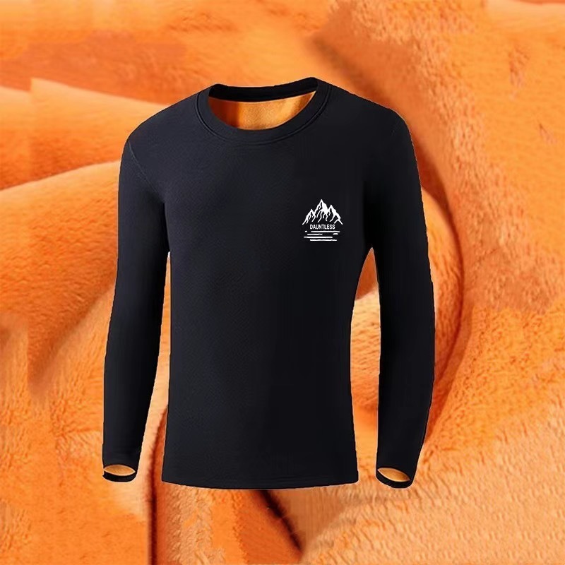 Plus-Size Men's Thermal Underwear Set for Winter, Thickened and Fleece-Lined, Base Layer Set for Autumn and Winter, Self-Heating