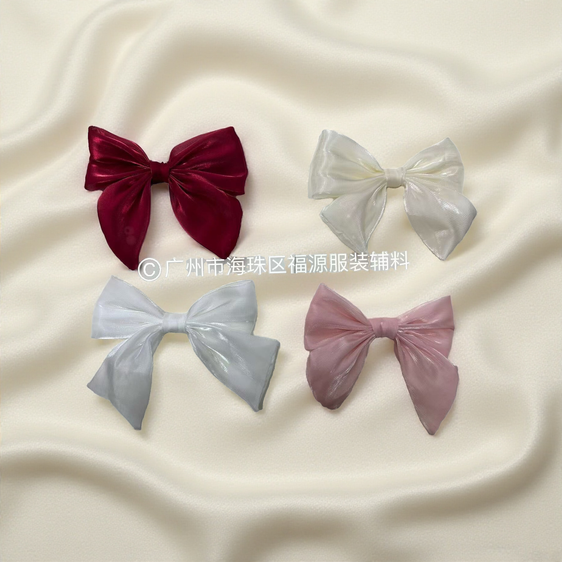 Bead Festival Bowknot Brooch Fabric Decoration Accessories Fashionable Pearl Accessories DIY Hair Accessories Headwear Accessories