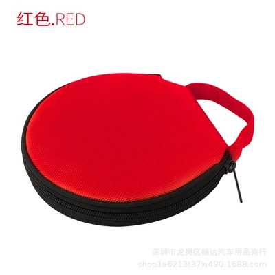 Car CD Bag Storage CD Storage Box Large Capacity Oxford Cloth Car CD Bag Home Car Dual-Use Round Disc Bag (Multimediya və saxlama aksesuarları) - red