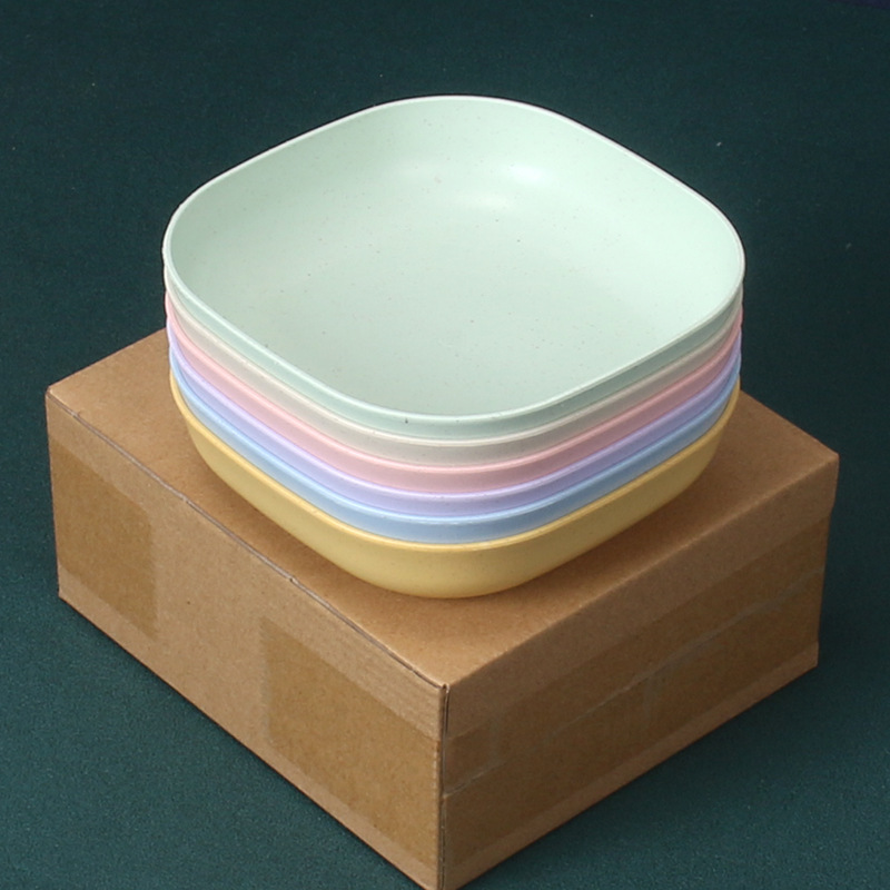 15cm cuadrado plato de hueso profundo 6 piezas paja de trigo resistente a la gota plato de pastel restaurante mayor plato de dumpling