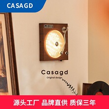 中古留声机壁灯客厅背景墙美式复古唱片机卧室床头艺术装饰氛围灯