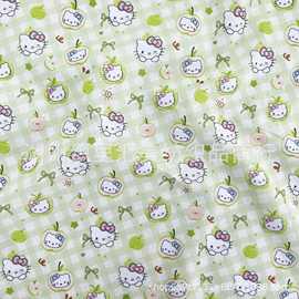 全棉40支格子樱桃春秋冬款全棉亲肤面料纯棉府绸新款高档印花布料