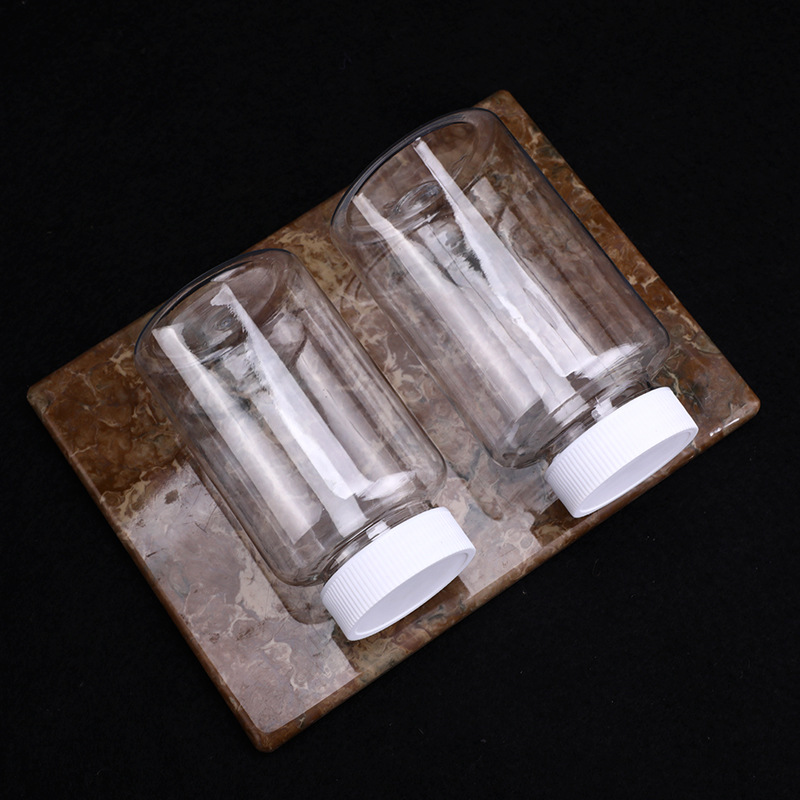 Botella PET de boca ancha de 30/50/100 ml, botella de plástico transparente, botella dispensadora de líquidos sólidos, botella pequeña para muestras, botella vacía