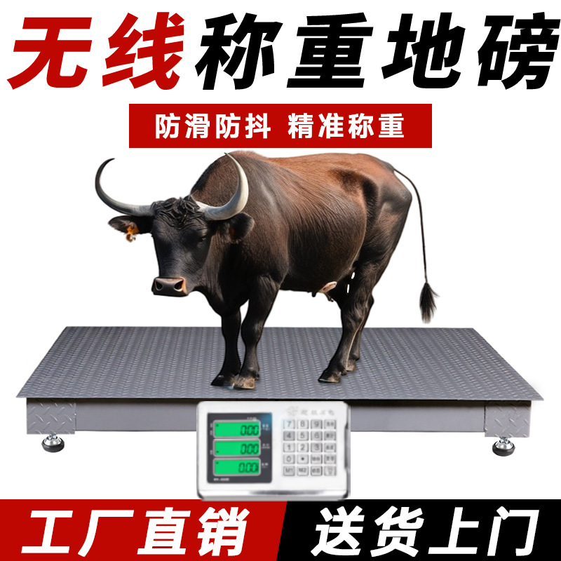 上海耀华电子地磅秤1-3吨高精度5吨称猪牛羊养殖秤商用电子秤斜坡