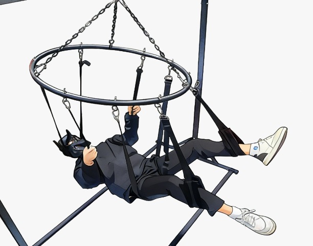 Metal Bondage Swing with Leather Seat for Couples — detail image 29