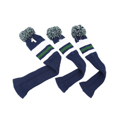 Amazon's new golf knitted hat cover, horizontal stripe club cover, plush putter protective cover, customized LOGO