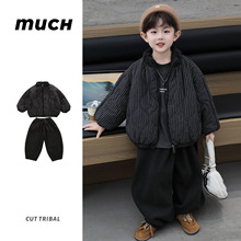 男童加厚外套秋冬季新款韩范痞帅宝宝立领棉衣薄棉袄儿童冬装棉服