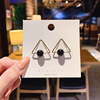 Brand retro fashionable earrings, silver 925 sample, European style