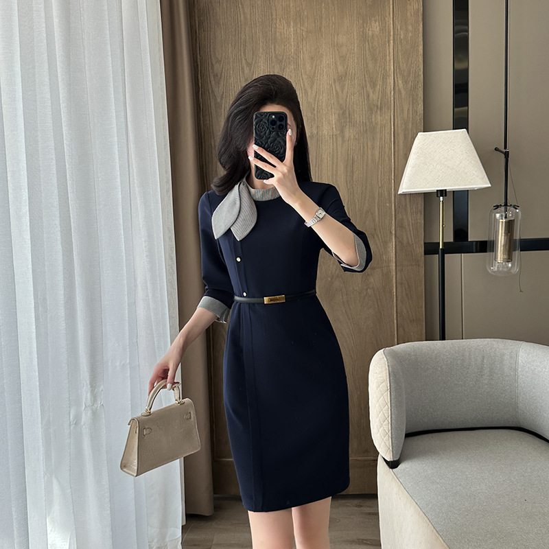 Professional Dress Female Stewardess Uniform Summer Temperament Formal Occasion Workwear Skirt Jewelry Store Beauty Salon Work Clothes