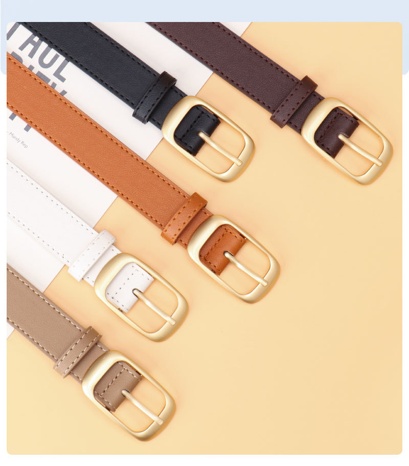 Fashionable and versatile women's belt with alloy pin buckle, simple belt for women, high-end decorative clothing belt_viptrois.com