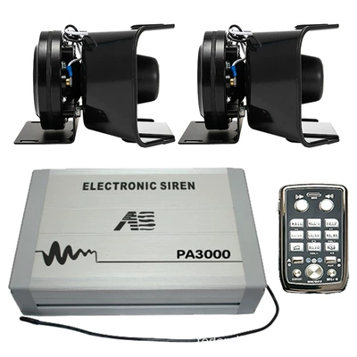PA3000P5 car-mounted wireless siren and voice amplifier, electronic alarm, high-frequency speaker + black horn