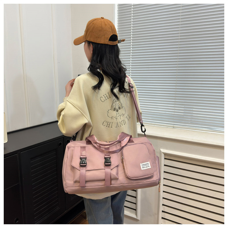Travel bag Premium sense women's large-capacity sports bag Fitness bag Luggage bag Water-proof shoulder bag_voghion.com