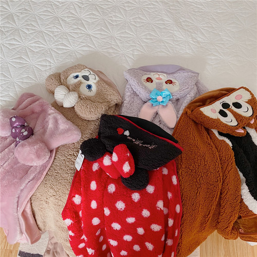 Disney Star Dew hooded shawl blanket Shirley Rose cartoon cloak children's nap blanket cloak blanket