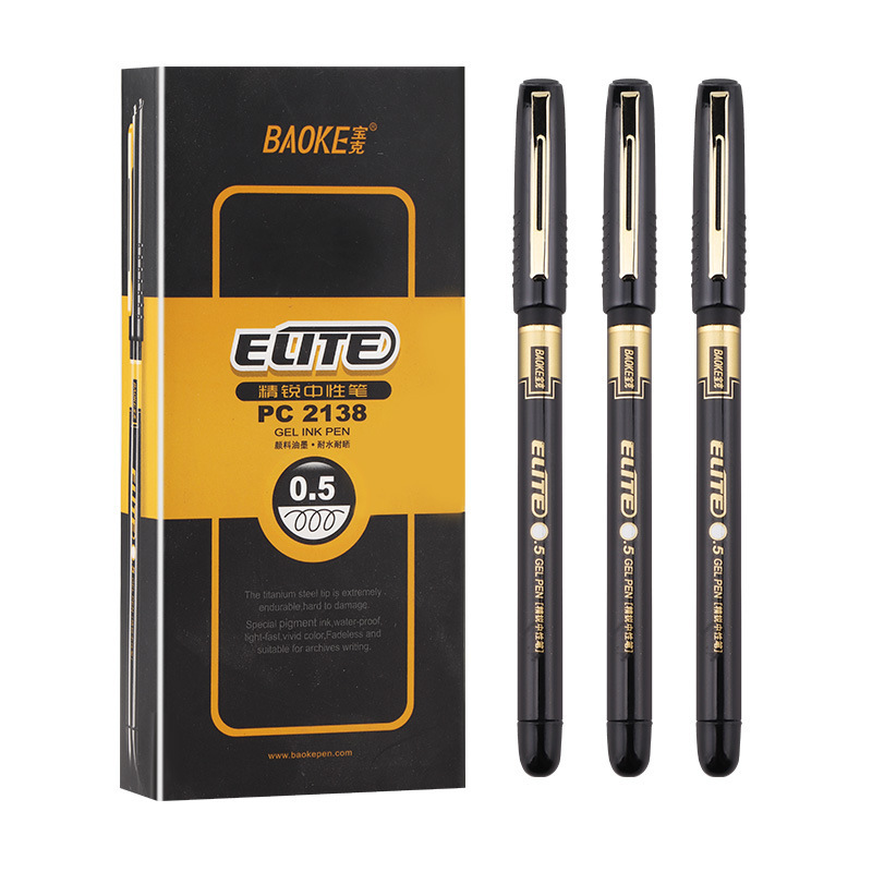 Boock PC2138 Neutral Pen (0.5mm) Black Business Signature Waterproof Carbon Pen for Students and Exams
