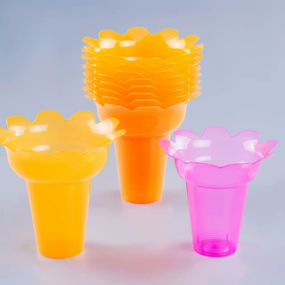 加厚450ml一次性沙冰杯硬质绵绵杯杯刨冰碗沙冰碗花瓣碗pp冰沙杯