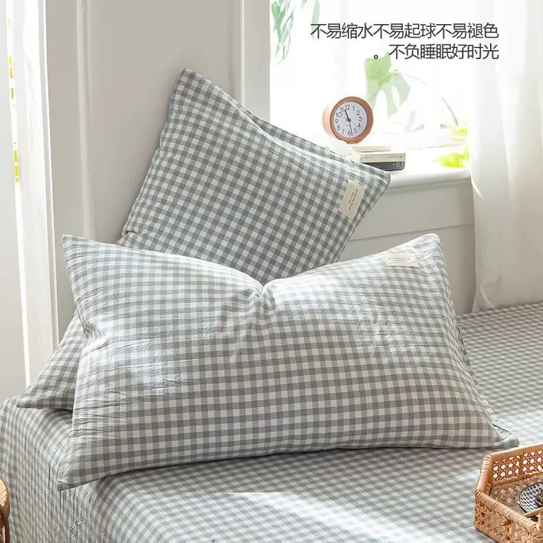 枕套一对装纯棉枕头套48*74全棉单个高端枕芯内胆套男家用批发