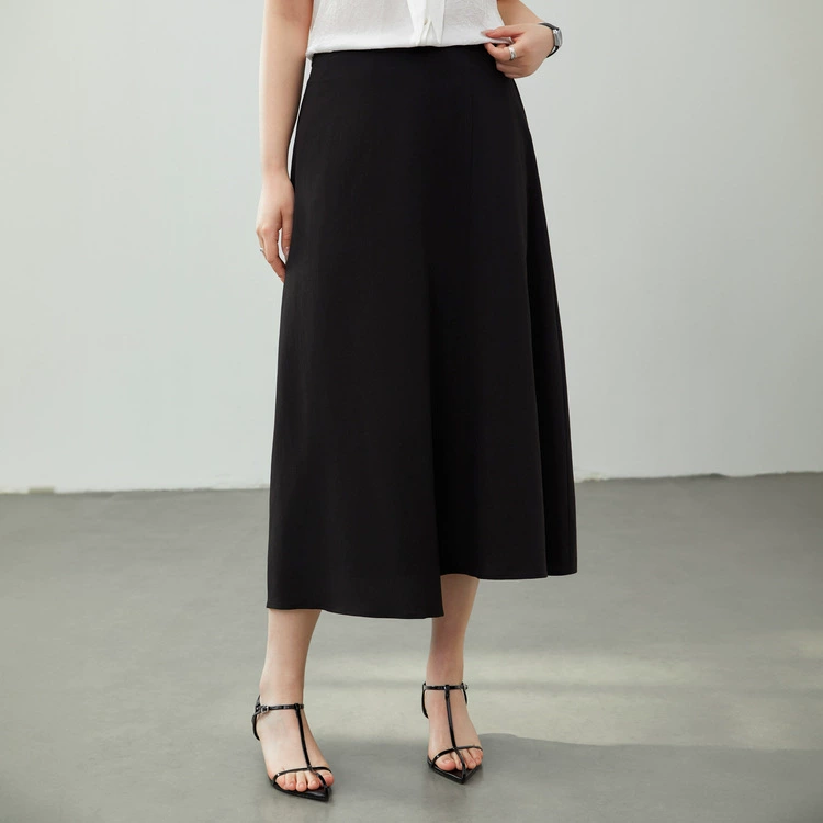 [Белый чай Цинхуан] Эластичная талия, дизайн зонтика, тонкая и красивая женская юбка больших размеров, летний новый стиль