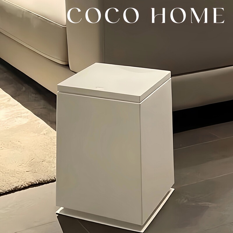 Square Trash Can High-grade Light Luxury Living Room Trash Can with Lid Pressing Bump Cover Household Large Capacity Double-layer Trash Basket