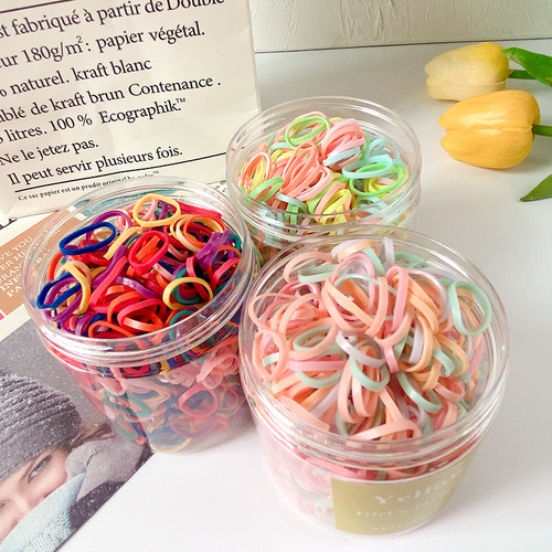 Children's hair accessories disposable rubber band small colorful baby headband does not hurt hair high elasticity girl's headband rubber band