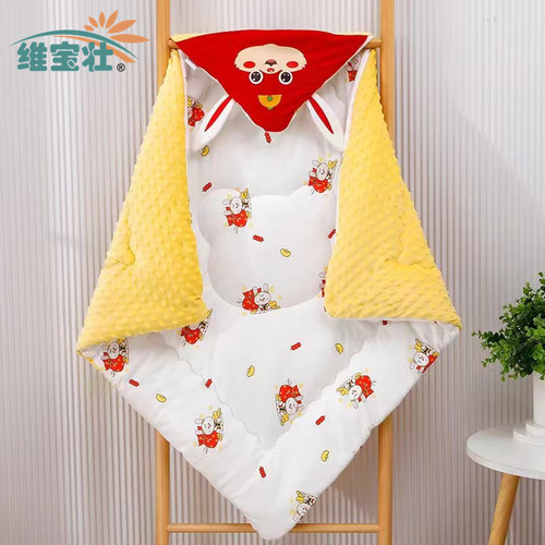 New baby beanie bag quilt beanie quilt newborn beanie blanket swaddle autumn and winter newborn outing blanket