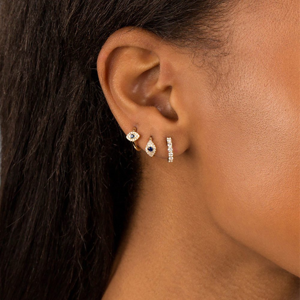 4g Weight Copper Ear Needle Material Earrings, Ear Studs Classification 1 Piece Quantity Daily Occasion Copper Material Geometric, Devil's Eye Pattern All Seasons Season Women's Gender Retro Style 1 Piece Retro Geometric Devil's Eye Copper Earrings Ear Studs 1