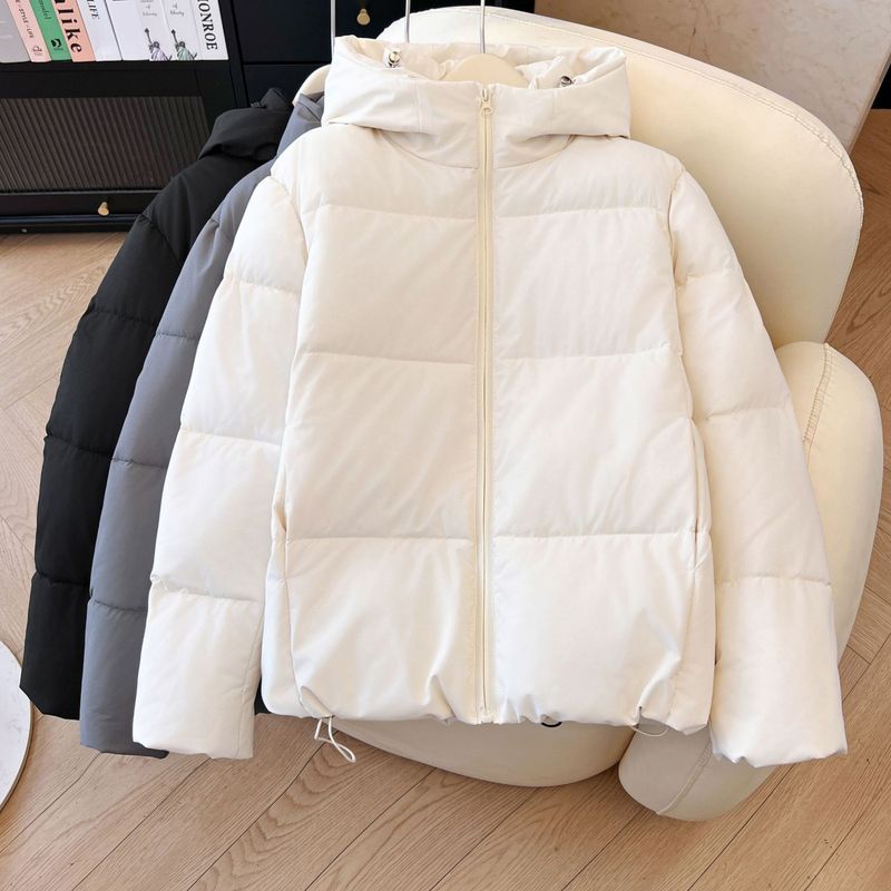 2025秋冬百搭新款羽绒棉棉服防风连帽短款纯色保暖面包服冬季外套|undefined