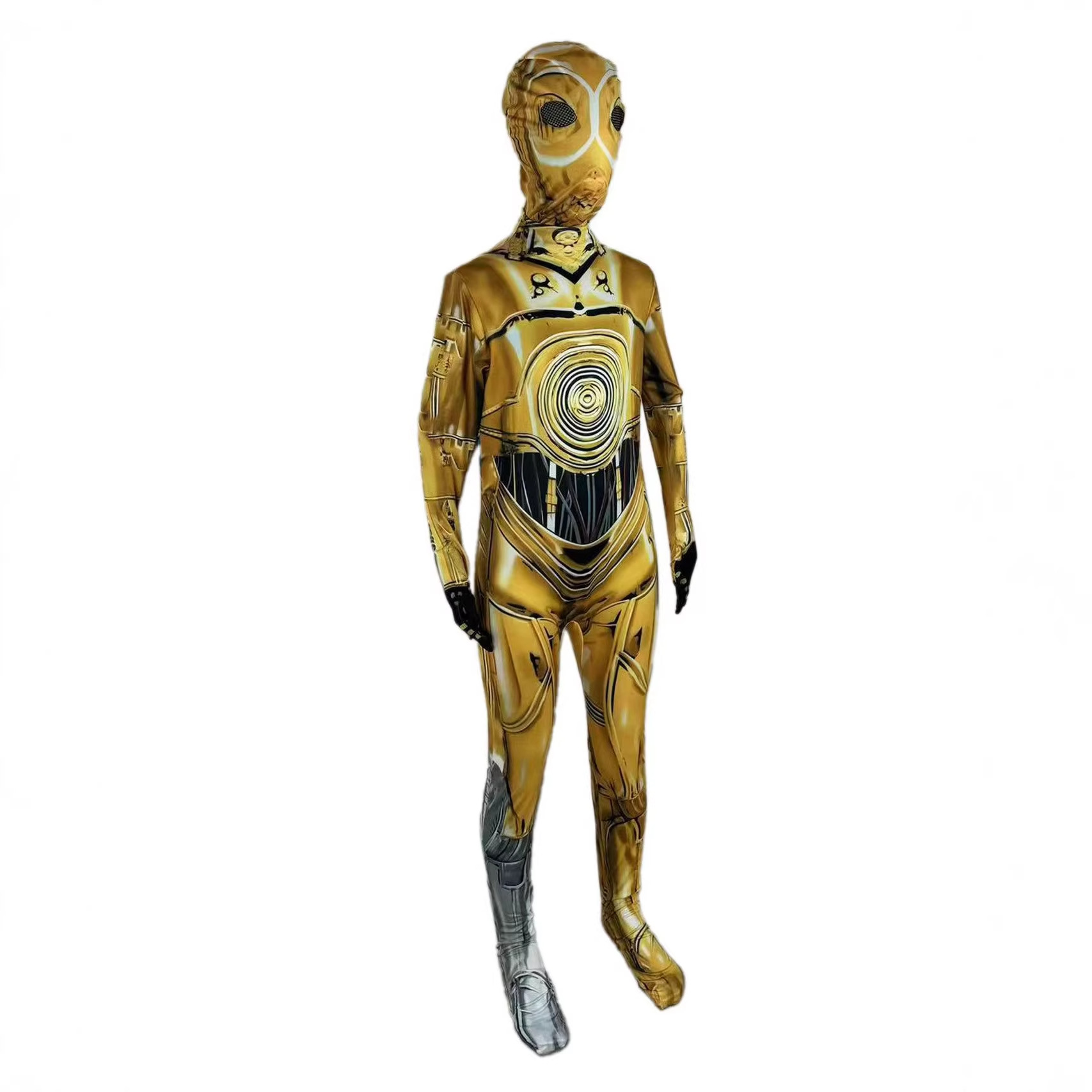 星球大战C-3PO机器人cosplay表演服装机器人连体紧身衣跨境万圣节