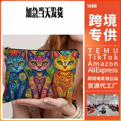 アマゾンクロスボーダー特供スポットキャンバスジッパーバッグキャンバス化粧品バッグジッパーキャンバスバッグペンバッグカスタム