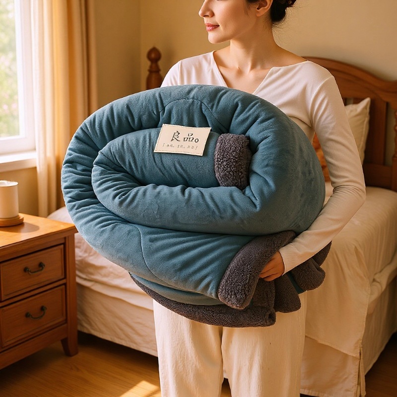 冬季新款三层牛奶绒夹棉毛毯复合盖毯加厚毛毯直播爆款外贸批发