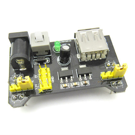 面包板 电源模块 兼容5V 3.3V MB-102电源板 双路5V/3.3黑色